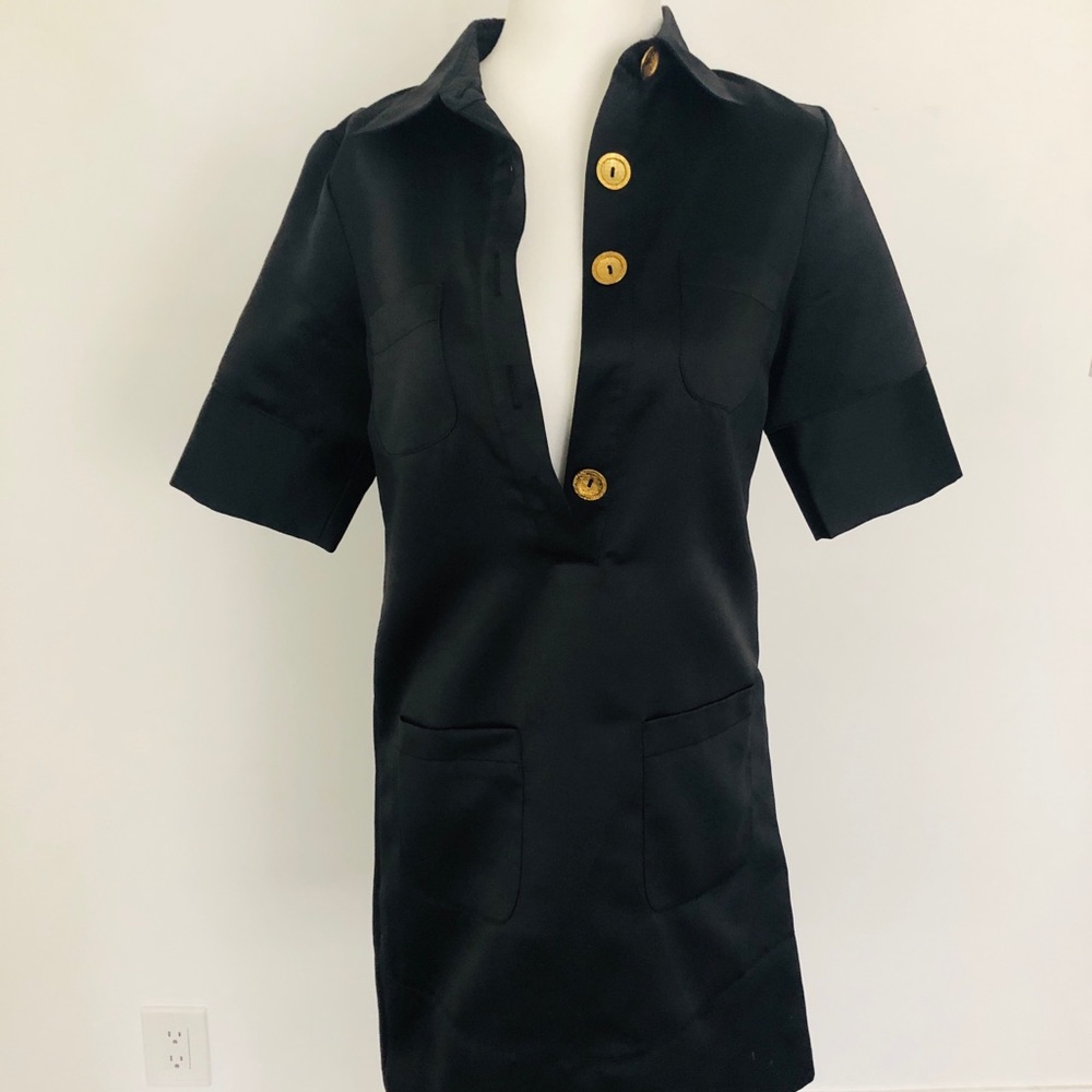 Chic black shirt dress